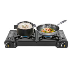 Gaskocher 2-Flammig Campingkocher Gas Kocher Für Gasflasche, Tragbarer Camping Grill Gas Stove, Outdoor Gaskocher Camping Koc