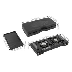 Gaskocher 2-Flammig Campingkocher Gas Kocher Für Gasflasche, Tragbarer Camping Grill Gas Stove, Outdoor Gaskocher Camping Koc