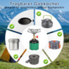 DOMINOX Campingkocher, Tragbarer Gaskocher Outdoor mit Windabweiser, Gaskocher Camping 1-flammig für Outdoor-Aktivitäten, Cam