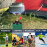 DOMINOX Campingkocher, Tragbarer Gaskocher Outdoor mit Windabweiser, Gaskocher Camping 1-flammig für Outdoor-Aktivitäten, Cam