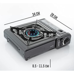 TruWare Camping Gaskocher mit Kartusche Campingkocher mit Gaskartuschen Grillplatte und Tragekoffer Gas Kocher für Campingpla