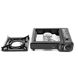 TruWare Camping Gaskocher mit Kartusche Campingkocher mit Gaskartuschen Grillplatte und Tragekoffer Gas Kocher für Campingpla