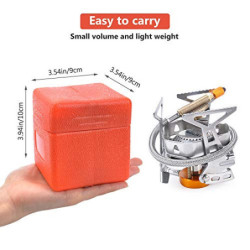 LATTCURE Gas Campingkocher 3500W Faltbar Edelsathl Gaskocher mit Piezozündung und Aufbewahrungsbox Gasbrenner für Outdoor Cam