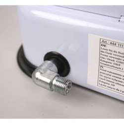 Gazcamp Gaskocher Campingkocher 2,4 kW 50 mBar 2 flammig Weiß mit Deckel 1/4" Linksgewinde-Anschluss mit Schlauch 80 cm und R
