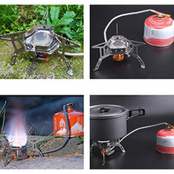 Tiardey Mini Faltbarer Campingkocher, Starke Feuerkraft mit Piezo-Zündung, Herd zum Kochen im Freien