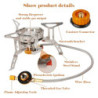 Yqhugbc Campingkocher 3500W, Gaskocher Outdoor, Campingkocher Klein, Faltbar Camping Kocher, Gaskocher mit Adapter Camping mi