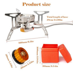 Yqhugbc Campingkocher 3500W, Gaskocher Outdoor, Campingkocher Klein, Faltbar Camping Kocher, Gaskocher mit Adapter Camping mi