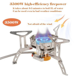 Yqhugbc Campingkocher 3500W, Gaskocher Outdoor, Campingkocher Klein, Faltbar Camping Kocher, Gaskocher mit Adapter Camping mi