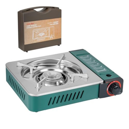 Onlyfire Gaskocher mit Tragekoffer, Campingkocher 1-flammig, 3000W, Kompakter Outdoor-Gaskartuschenkocher für Camping Wandern