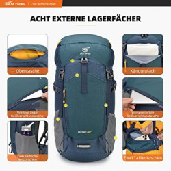 SKYSPER Wanderrucksack 30L Trekkingrucksack mit Rückenbelüftung und Netzrücken Tagesausflüge für Wandern Bergen Daypack