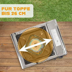 Greenpoint Gaskocher  Edelstahl  + 4 Kartuschen - Campingkocher mit Gaskartusche  4 Stück  ink.Tragekoffer mit 4 Gaskartusche