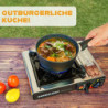 Greenpoint Gaskocher  Edelstahl  + 4 Kartuschen - Campingkocher mit Gaskartusche  4 Stück  ink.Tragekoffer mit 4 Gaskartusche