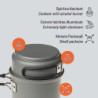 Esbit Spirituskochset - inkl. großem und kleinem Aluminium Topf - 985 ml & 470 ml - inkl. Spiritusbrenner - Camping Kocher