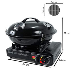 ACTIVA Meisen Gaskocher I Campingkocher inkl. Grilltopf & Tragekoffer I Premium Gasgrill klein - Leistungsstark & vielseitig 