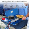 CAMPLUX JK-5330-DE Campingkocher 3-Flammig mit Deckel, 4.5kW Camping Gaskocher mit 50mbar Gasregler, Butan/Propan, Winddicht