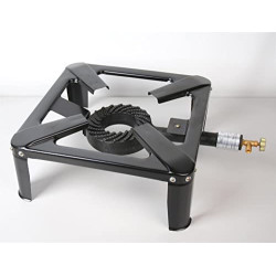 Hockerkocher 7,5 kW Gaskocher Campingkocher 4 Fuß Economic 50mBar Schlauch Regler 5 kg 11 kg Gasflasche  Hockerkocher mit 80 