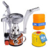 Z.M.C Klappbarer Campingkocher 3200W + 4x Gaskartuschen 300g, Mini Gaskocher Set für Outdoor Aktivitäten, Campinggaskocher fa