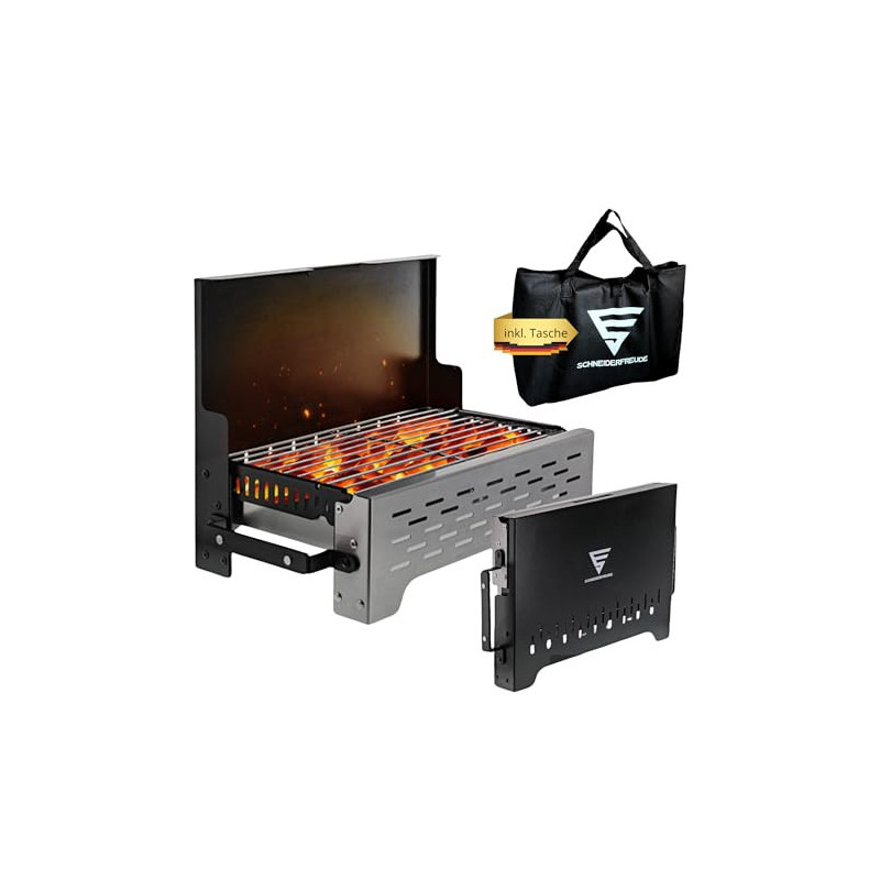 SCHNEIDERFREUDE Premium Camping-Grill: Der Klappgrill mit Tasche für echte Grillfans - Designed und geprüft in Deutschland fü SCHNEIDERFREUDE Premium Camping-Grill: Der Klappgrill mit Tasche für echte Grillfans - Designed und geprüft in Deutschland fü