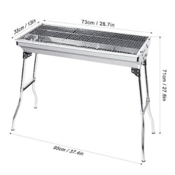 AGM Holzkohlegrill Camping Grill Holzkohle,Klappgrill Tragbarer Grill,Für Camping Garten Picknick Party, 73x 33x 71 cm, für 5