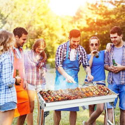 AGM Holzkohlegrill Camping Grill Holzkohle,Klappgrill Tragbarer Grill,Für Camping Garten Picknick Party, 73x 33x 71 cm, für 5