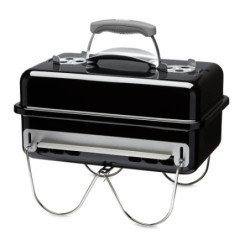 Weber Go-Anywhere Holzkohle Grill, 42 x 26cm Grillfläche, leichter tragbarer BBQ Grill, Tisch-Campinggrill mitporzellanemaill