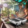 SunJas Edelstahl Klappgrill Holzkohlegrill, BBQ Grill Doppel Grillfläche 34x21.5 cm, Tischgrill Campinggrill für Outdoor Koch