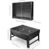Holzkohlegrills Tragbarer Grill Edelstahl Holzkohle Smoker Char Broil BBQ Pit Grill für Outdoor Camping  Mittel , Schwarz