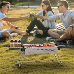 Camping Grill Holzkohle Klappbar Klappgrill Holzkohlegrill Outdoor-Grill - BBQ-Grill für Camping, Grillpartys, Picknicks, Auß