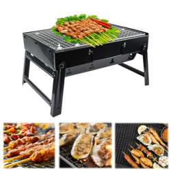 CAREDGO Holzkohlegrill Faltbar Campinggrill Klappgrill Holzkohle Tischgrill Klappbar Reisegrill 35*27*20cm Tragbarer Grill Ho