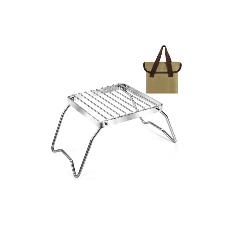 Klappbarer Campinggrill Tragbar Edelstahl Grillgitter Outdoor Grillrost mit Tragetasche Lagerfeuer-Grill für Picknick Wandern Klappbarer Campinggrill Tragbar Edelstahl Grillgitter Outdoor Grillrost mit Tragetasche Lagerfeuer-Grill für Picknick Wandern