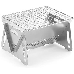 Lixiin Holzkohlegrill Picknickgrill Edelstahl Kleiner Grill Portable Campinggrill Abnehmbare BBQ Grills für Outdoor Garten Pa