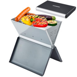 Steinborg Klappgrill | Laptopgrill | Campinggrill | Blitzschneller Aufbau | Hitzebeständiger Rahmen | Große Lüftungsschlitze 