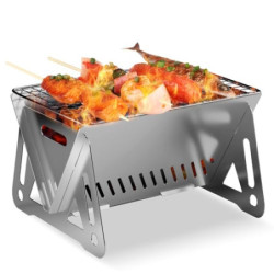 CLOPAE Camping Grill Klappgrill, Holzkohlegrill Picknickgrill Edelstahl Portable Campinggrill Abnehmbare BBQ Grills für Outdo