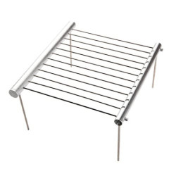 LOSMANN Tragbarer Campinggrill, Holzkohlegrill, Zerlegbarer Minigrill aus verchromten Edelstahl für Picknicks Camping BBQ Tre
