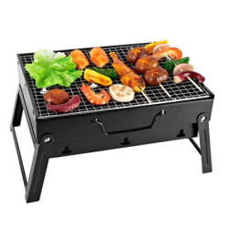 SunJas BBQ Gills Holzkohlegrill Klappgrill Tischgrill Tragbarer Reisegrill Outdoor Picknick Campinggrill, Größe 43,5 x 29,5 x