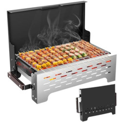 BIBEMOROL Camping Grill Holzkohle Klappbar Klappgrill Holzkohlegrill Outdoor-Grill - Kompakter & Leichter BBQ-Grill für Campi
