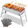 SVIPDDD Tragbarer Holzkohlegrill aus Edelstahl–Kompakter,Klappbarer BBQ Grill für Camping,Garten und Balkon,outdoor grill,Cam