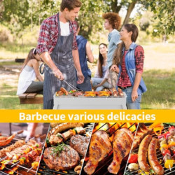 SVIPDDD Tragbarer Holzkohlegrill aus Edelstahl–Kompakter,Klappbarer BBQ Grill für Camping,Garten und Balkon,outdoor grill,Cam