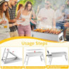 SVIPDDD Tragbarer Holzkohlegrill aus Edelstahl–Kompakter,Klappbarer BBQ Grill für Camping,Garten und Balkon,outdoor grill,Cam