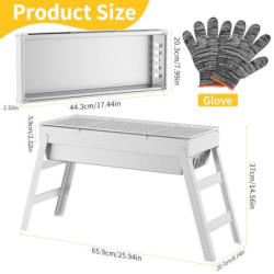 SVIPDDD Tragbarer Holzkohlegrill aus Edelstahl–Kompakter,Klappbarer BBQ Grill für Camping,Garten und Balkon,outdoor grill,Cam
