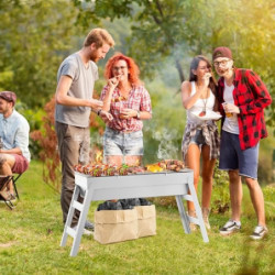 SVIPDDD Tragbarer Holzkohlegrill aus Edelstahl–Kompakter,Klappbarer BBQ Grill für Camping,Garten und Balkon,outdoor grill,Cam
