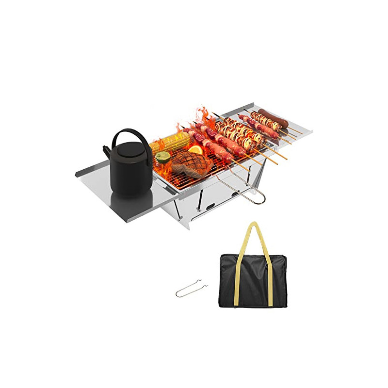Dripex BBQ Campinggrill Edelstahl Faltbare Klappgrill Klein Holzkohlegrill Outdoor Picknickgrill für Camping Grillparty Reise Dripex BBQ Campinggrill Edelstahl Faltbare Klappgrill Klein Holzkohlegrill Outdoor Picknickgrill für Camping Grillparty Reise