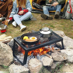 VEVOR Klappbarer Grillrost 45,8 x 30,5 x 20,5 cm, Holzkohlegrill Klappgrill Tragbarer Reisegrill 6 kg Belastbar, Outdoor Falt