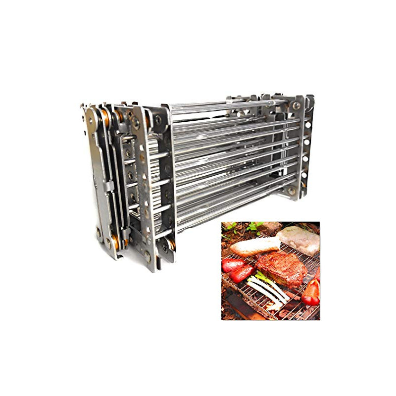 Bitty Big Q Campinggrill aus 316 Edelstahl, ultrakompakt, tragbar, leicht Bitty Big Q Campinggrill aus 316 Edelstahl, ultrakompakt, tragbar, leicht