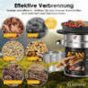 KESSER® Raketenofen inkl. Grillpfanne aus Gusseisen, Grillplatte, Grillzange & Tragetasche | Dutch Oven BBQ Rakete Holzofen C