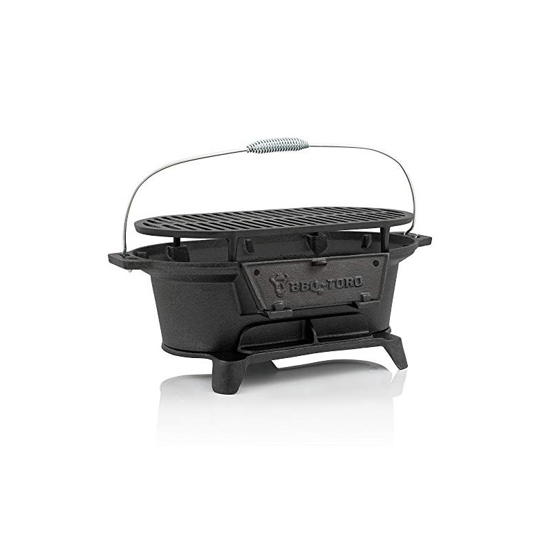 BBQ-Toro Gusseisen Grilltopf mit Grillrost | 50 x 25 x 23 cm | Hibachi Style Holzkohle Campinggrill | Holzkohle Campinggrill, BBQ-Toro Gusseisen Grilltopf mit Grillrost | 50 x 25 x 23 cm | Hibachi Style Holzkohle Campinggrill | Holzkohle Campinggrill,
