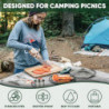 TAN REN Campingbesteck Set 4 Personen, 24 Teiliges Camping Geschirr Set Edelstahl, Picknick Camping Besteck Set, Outdoor Reis