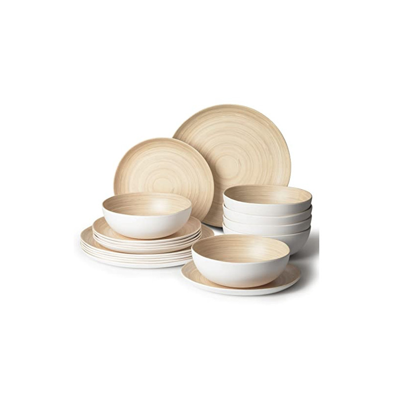 La Joventino 18 Stück Campinggeschirr Set - Teller Set für 6 Personen - Outdoor Geschirr Set für Familien Campingreisen