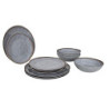 Bo-Camp Melamin Geschirr Set Halo Camping Essgeschirr Reise Picknick Teller Grau