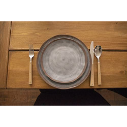 Bo-Camp Melamin Geschirr Set Halo Camping Essgeschirr Reise Picknick Teller Grau
